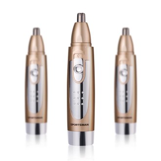 SPORTSMAN Water Proof Battery Power Supply  Male Nose Ear Hair Bullet Shaped Trimmer(Gold)