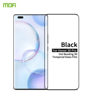 For Honor 50 Pro MOFI 9H 3D Explosion-Proof Hot Bending Full Screen Tempered Glass Film(Black)