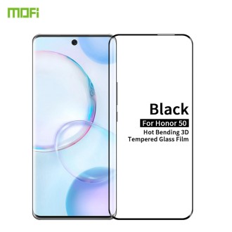 For Honor 50 MOFI 9H 3D Explosion-Proof Hot Bending Full Screen Tempered Glass Film(Black)