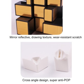 Zhisheng Ice Unicorn 3rd-Order Brushed Mirror Brain Speed Puzzle Magic Cube (Gold + Black)