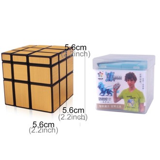 Zhisheng Ice Unicorn 3rd-Order Brushed Mirror Brain Speed Puzzle Magic Cube (Gold + Black)