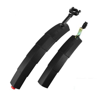 Bicycle Telescopic Folding Mudguard  27.5 Inch Extended Water Retaining LED Taillight(Black)