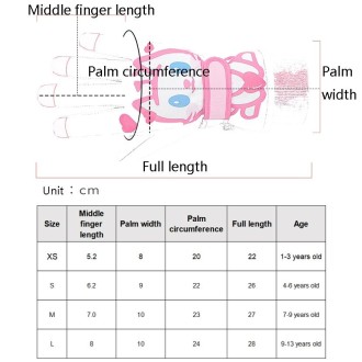 Cartoon Cat Pattern Girls Cute Cotton Gloves Children Ski Windproof and Warm Gloves Non-Slip and Waterproof Riding Gloves, Size: