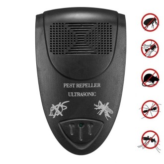 LI-3110 Ultrasonic Electronic Rat Repeller Household Smart Insect Repellent, Style: US Plug(Black)