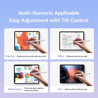 Baseus SXBC060302 2 Series LED Indicators Smooth Capacitive Writing Stylus, Active + Passive Version(White)
