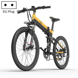 [EU Warehouse] BEZIOR X500 PRO 10.4AH 500W Folding Electric Mountain Bicycle with 26 inch Tires, EU Plug(Black Yellow)