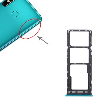 For Infinix Hot 10 X682B X682C SIM Card Tray + SIM Card Tray + Micro SD Card Tray (Green)