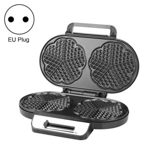 Household Waffle Maker Toaster Double Dish Heating Mini Breakfast Machine Sandwich Electric Cake Baking Machine, EU Plug