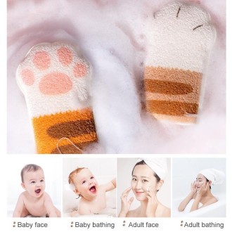 Cat Paw Bath Cotton Baby Bath Ball Children Rub Bath Towel Bath Wipe(Cloth)