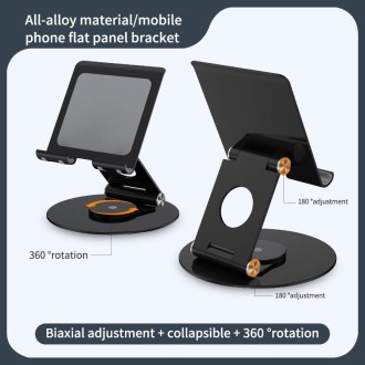 JUNSUNMAY 360 Degrees Rotating Foldable Laptop Desktop Holder Height / Angle Adjustable(Black)