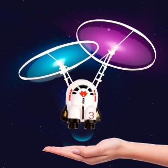 Induction Steel Man Aircraft Gyro Robot Luminous Toy For Children(Pink Astronaut)