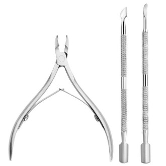 FABIYAN Stainless Steel Dead Skin Shear Steel Push Nail Art Tool Set, Specification:   Set 9