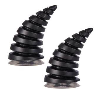 2PCS Motorcycle Horn Sucker Helmet Decoration(Black)