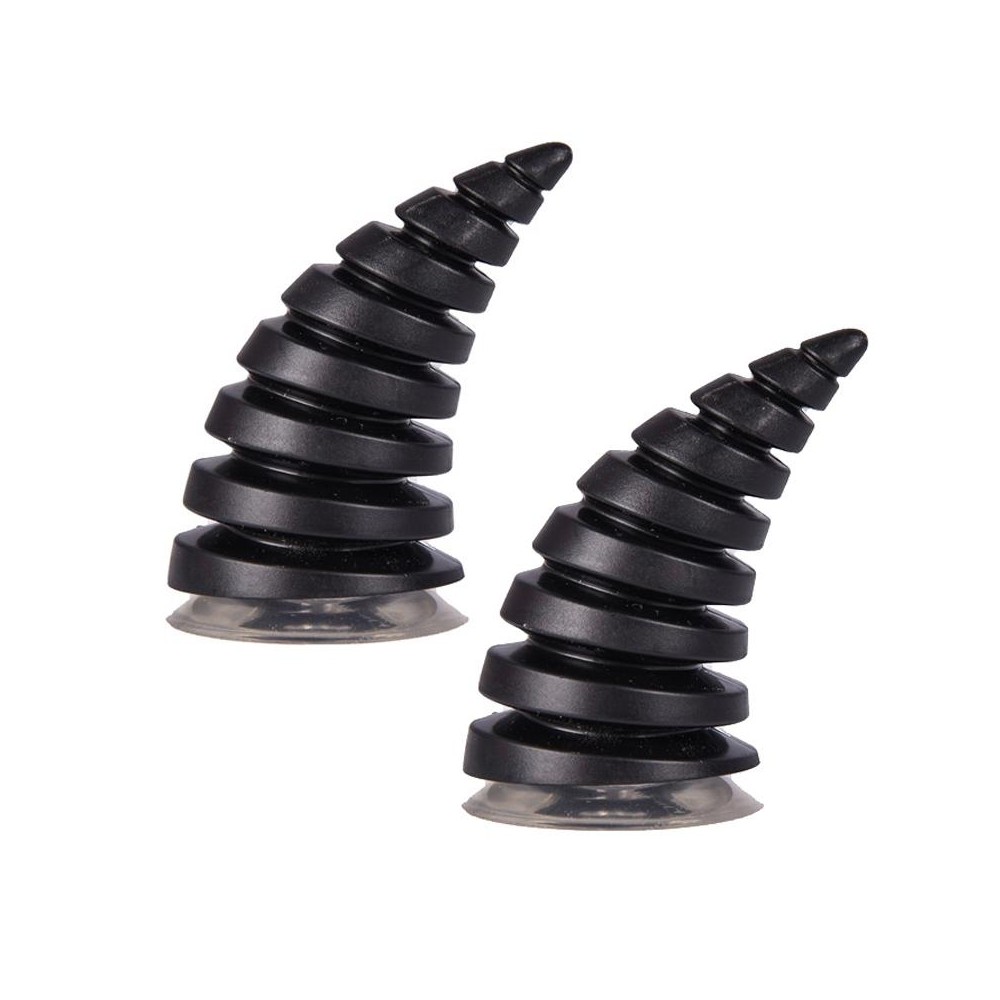 2PCS Motorcycle Horn Sucker Helmet Decoration(Black)