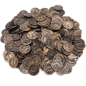 Children Pirate Treasure Toys Treasure Hunting Game Props Pirate gold Coin silver Coin copper  Coin toys(Copper)