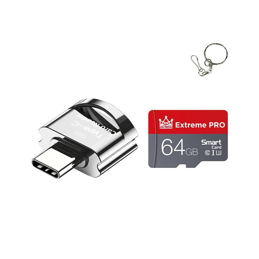 C10 TYPE-C Interface Mobile Phone Memory Card, Capacity: 64GB(Silver Gray)