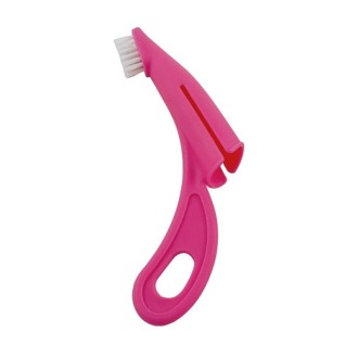 Pet Finger Toothbrush Cat And Dog Oral Cleaning Tool Soft Brush(Rose Red)