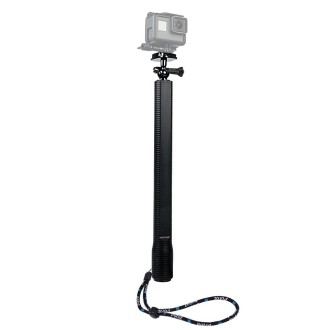 PULUZ Waterproof Aluminum Alloy Extendable Handheld Selfie Stick Monopod with Quick Release Base & Long Screw & Lanyard for GoPr