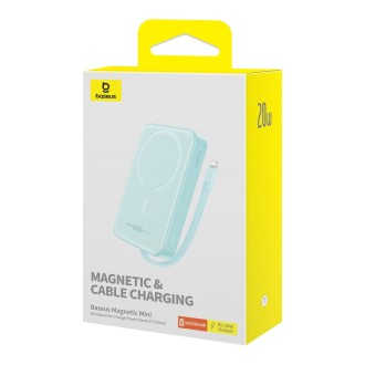 Baseus 10000mAh 20W 8 Pin Magnetic Fast Charging Power Bank(Mint Green)