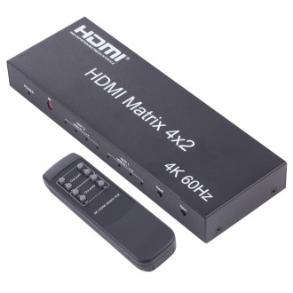 HDMI 4x2 Matrix Switcher / Splitter with Remote Controller, Support ARC / MHL / 4Kx2K / 3D, 4 Ports HDMI Input, 2 Ports HDMI Out