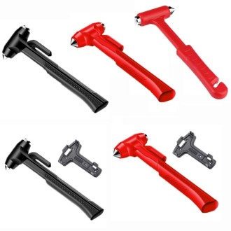 Car Safety Life-Saving Hammer Car Emergency Multifunctional Window Breaker, Colour: Deluxed Red With Fixed Rack