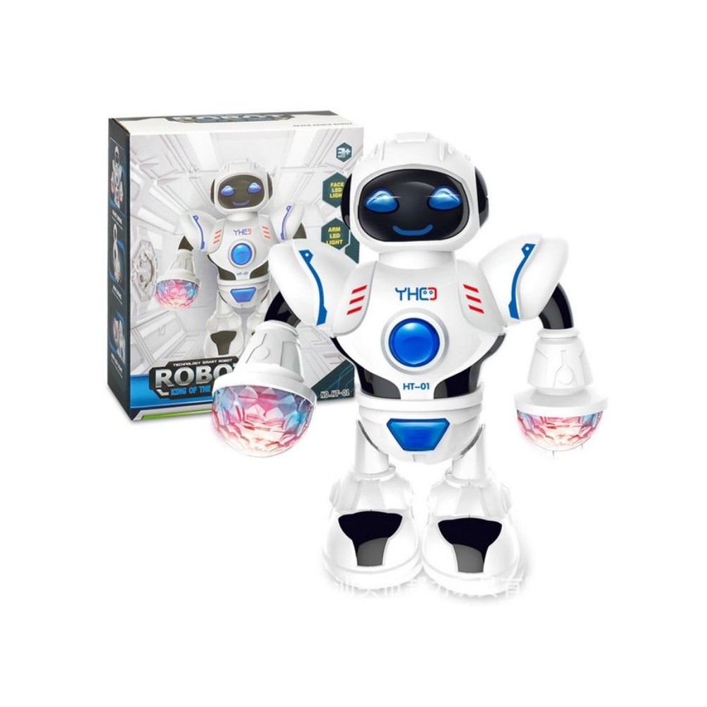 Electric Hyun Dance Robot LED Light Music Children Educational Toys(White)