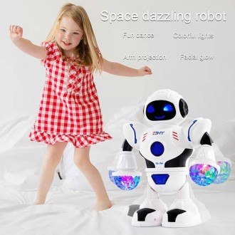 Electric Hyun Dance Robot LED Light Music Children Educational Toys(White)