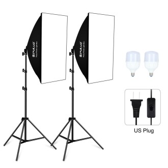 PULUZ Softbox Lighting Kit 2 PCS 50x70cm Professional Photo Studio Photography Light Equipment with 2 x E27 Socket Bulb Photogra