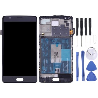 For OnePlus 3 / A3003 Digitizer Full Assembly with Frame OEM LCD Screen(Black)