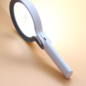 XT-8013 With 29 LED Lights 3 Gelling Touch Switch Magnifier 2 Times / 13 Times Hand-Held Magnifying Glass(White+Dark Blue)