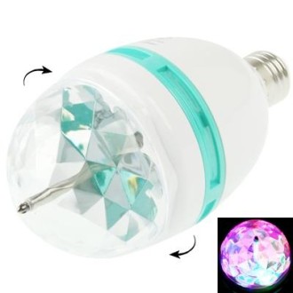 E27 3W Colorful Light LED Light Bulb,  Rotating Lamp, 240lm, AC 85-260V