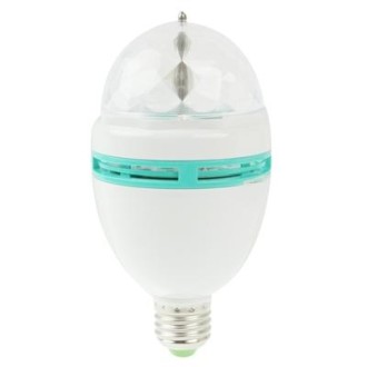 E27 3W Colorful Light LED Light Bulb,  Rotating Lamp, 240lm, AC 85-260V