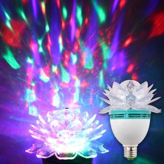 E27 LED Lotus Party Stage Lamp, 3 LED, RGB Color Light