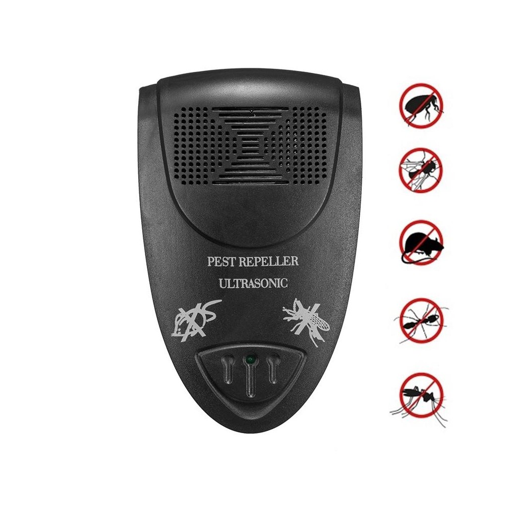 LI-3110 Ultrasonic Electronic Rat Repeller Household Smart Insect Repellent, Style: UK Plug(Black)