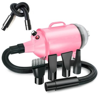 2100W Dog Dryer Stepless Speed Pet Hair Blaster With Vacuum Cleaner 220V AU PLug(Pure Pink)