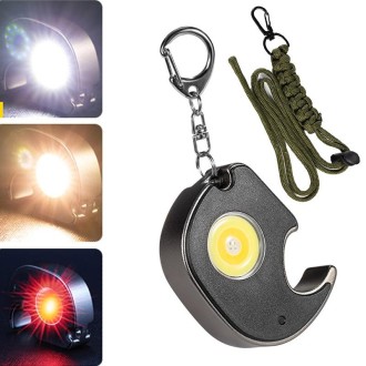 E-SMARTER W5132 Mini Keychain Strong Light Portable Flashlight, Specification: Black+Hand Rope