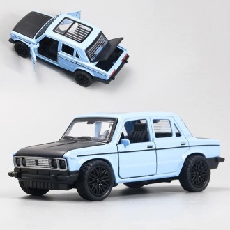 1:36 Alloy Car Model Three Open Door Small Car Toys Cake Ornaments(Blue)