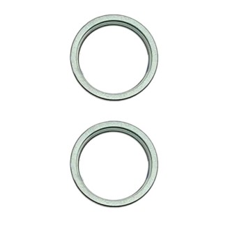 For iPhone 15 / 15 Plus 2pcs/set Rear Camera Glass Lens Metal Outside Protector Hoop Ring (Green)