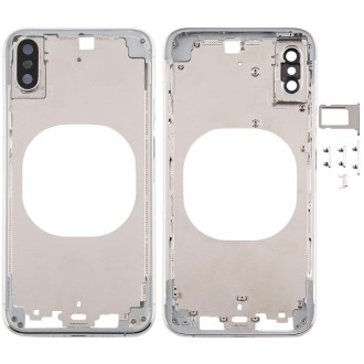 Transparent Back Cover with Camera Lens & SIM Card Tray & Side Keys for iPhone XS Max(White)