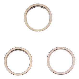 For iPhone 14 Pro 3PCS Rear Camera Glass Lens Metal Outside Protector Hoop Ring(Gold)