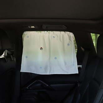 Car Embroidery Curtain Sunshade Cartoon Cotton Suction Cup Curtain Car Sunscreen Insulation Covering Curtain(Girl)