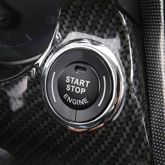 Car Engine Start Key Push Button Ring Trim Sticker for Infiniti (Black)