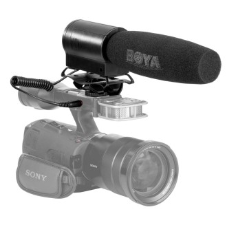 BOYA BY-DMR7 Shotgun Condenser Broadcast Microphone with LCD Display & Integrated Flash Recorder for Canon / Nikon / Sony DSLR C