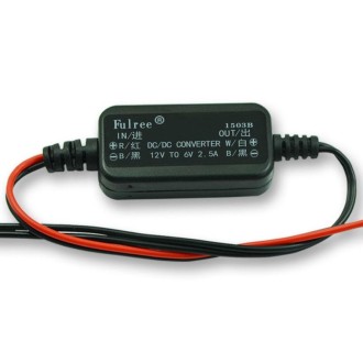 Fulree 12V To 6V 2.5A Vehicle Power Supply DC Ultra Thin Step-Down Power Converter