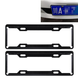 2 PCS Carbon Lead License Plate Frame Simple and Beautiful Car License Plate Frame Holder Universal License Plate Holder(Black)