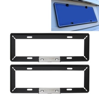 2 PCS Simple and Beautiful Car License Plate Frame Holder Universal License Plate Holder Car Accessories(Black)