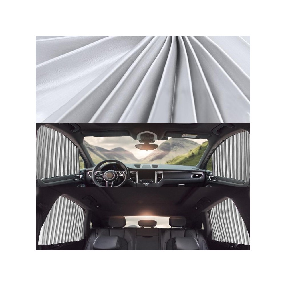 4 in 1 Car Auto Sunshade Curtains Windshield Cover Set (Silver)