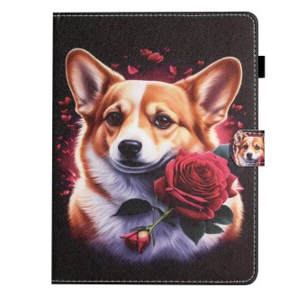 For 7 inch Coloured Drawing Stitching Leather Tablet Case(Corgi)