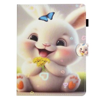 For 8 inch Coloured Drawing Stitching Leather Tablet Case(Rabbit)