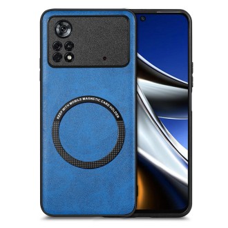 For Xiaomi Poco X4 Pro 5G Solid Color Leather Phone Case(Blue)